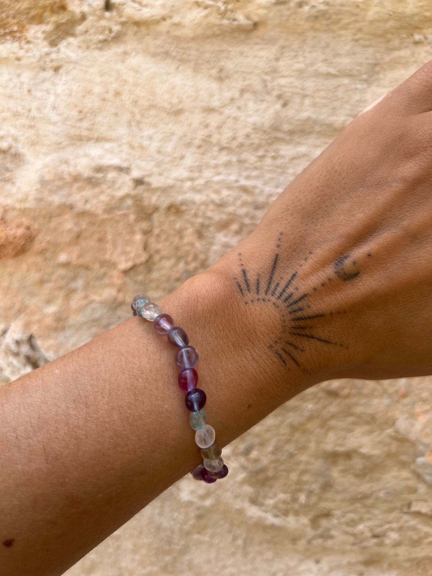 BRACELET EN FLUORITE ARC EN CIEL